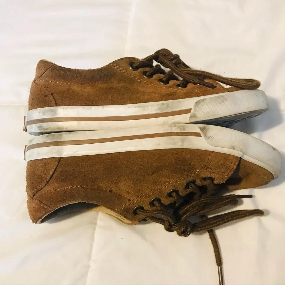 Janie and Jack Brown Leather Suede Lace Up Sneaker Shoes Boy’s size 12 4 4T 5